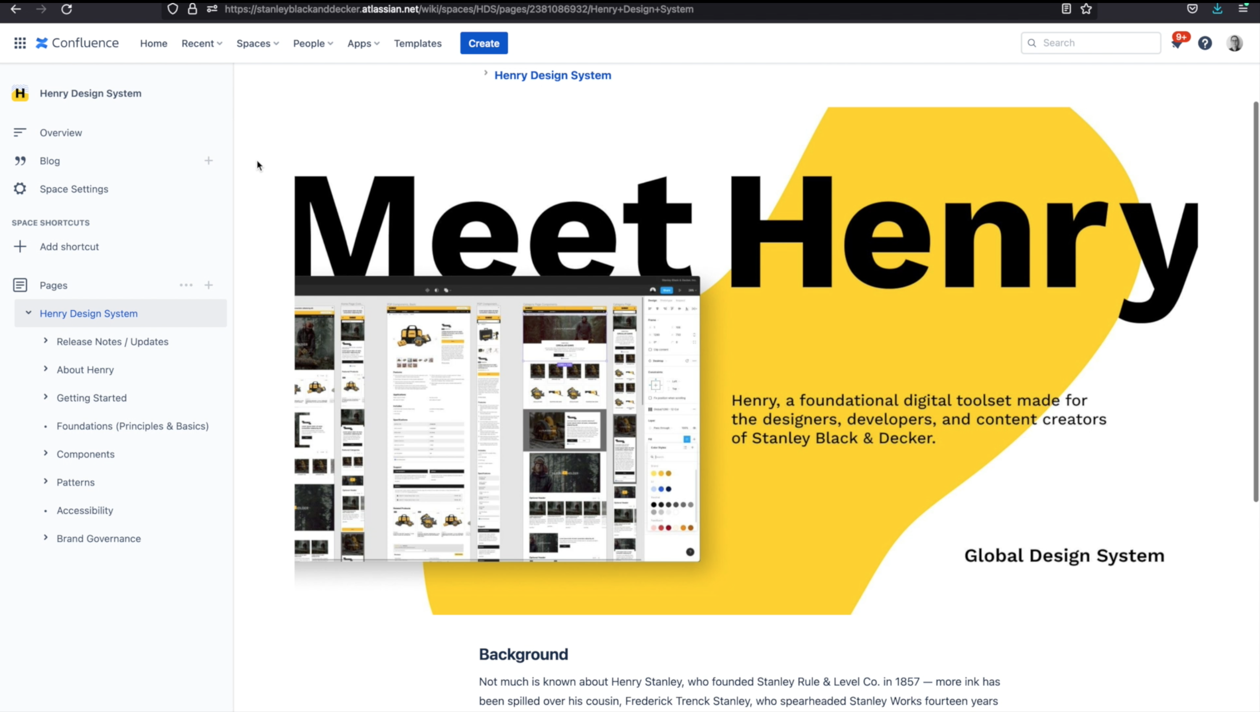 A screenshot of Confluence documentation that reads 'Meet Henry'